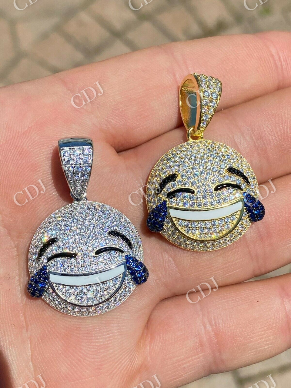 Hip Hop LOL Emoji Diamond Pendant  customdiamjewel   