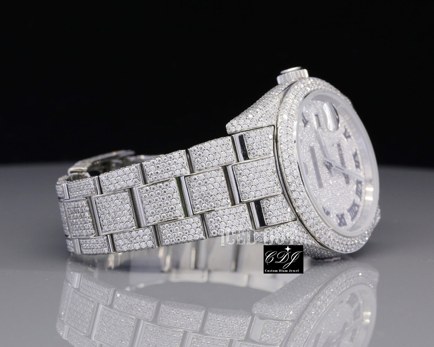 Rolex Bust down Natural Diamond Swiss movement Stainless Steel Watch Fully Diamond Iced Out Watches  customdiamjewel   