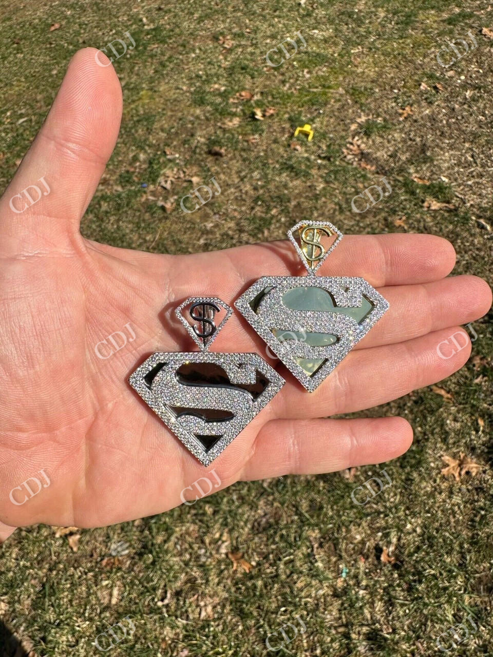 Moissanite Superman Hip Hop Pendent  customdiamjewel   