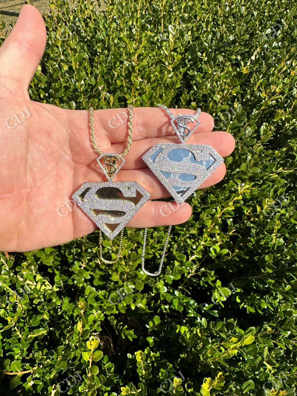 Moissanite Superman Hip Hop Pendent  customdiamjewel   