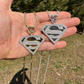 Moissanite Superman Hip Hop Pendent  customdiamjewel   