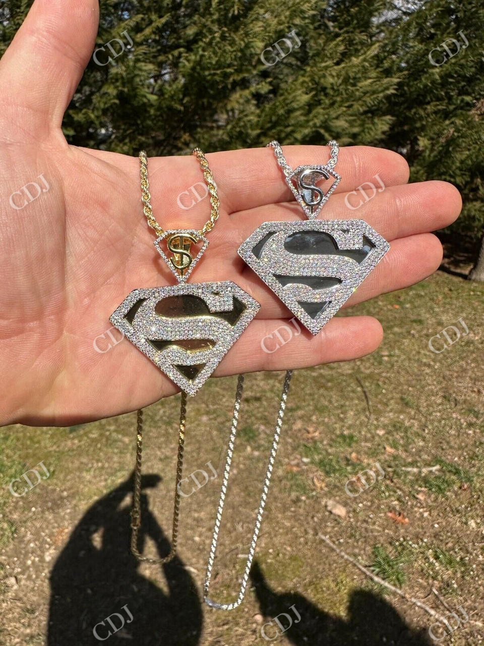 Moissanite Superman Hip Hop Pendent  customdiamjewel   