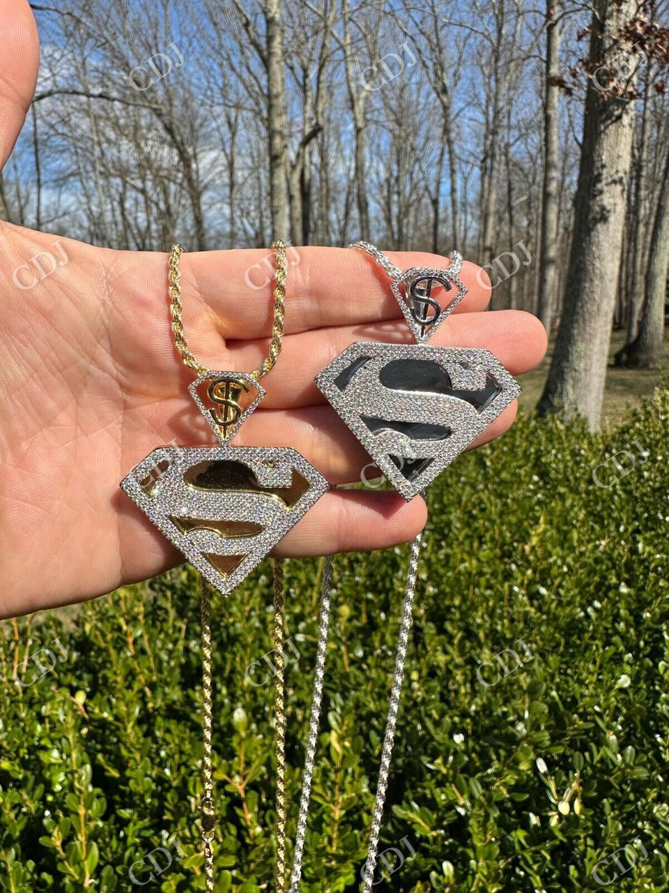 Moissanite Superman Hip Hop Pendent  customdiamjewel   