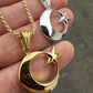 14k Gold Crescent Moon & Star Islam Pendant  customdiamjewel   