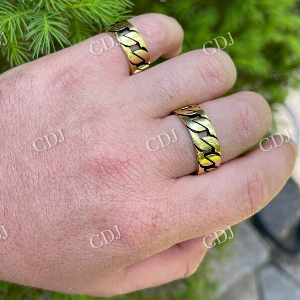 Cuban Link Chain Style Men's Ring  customdiamjewel   