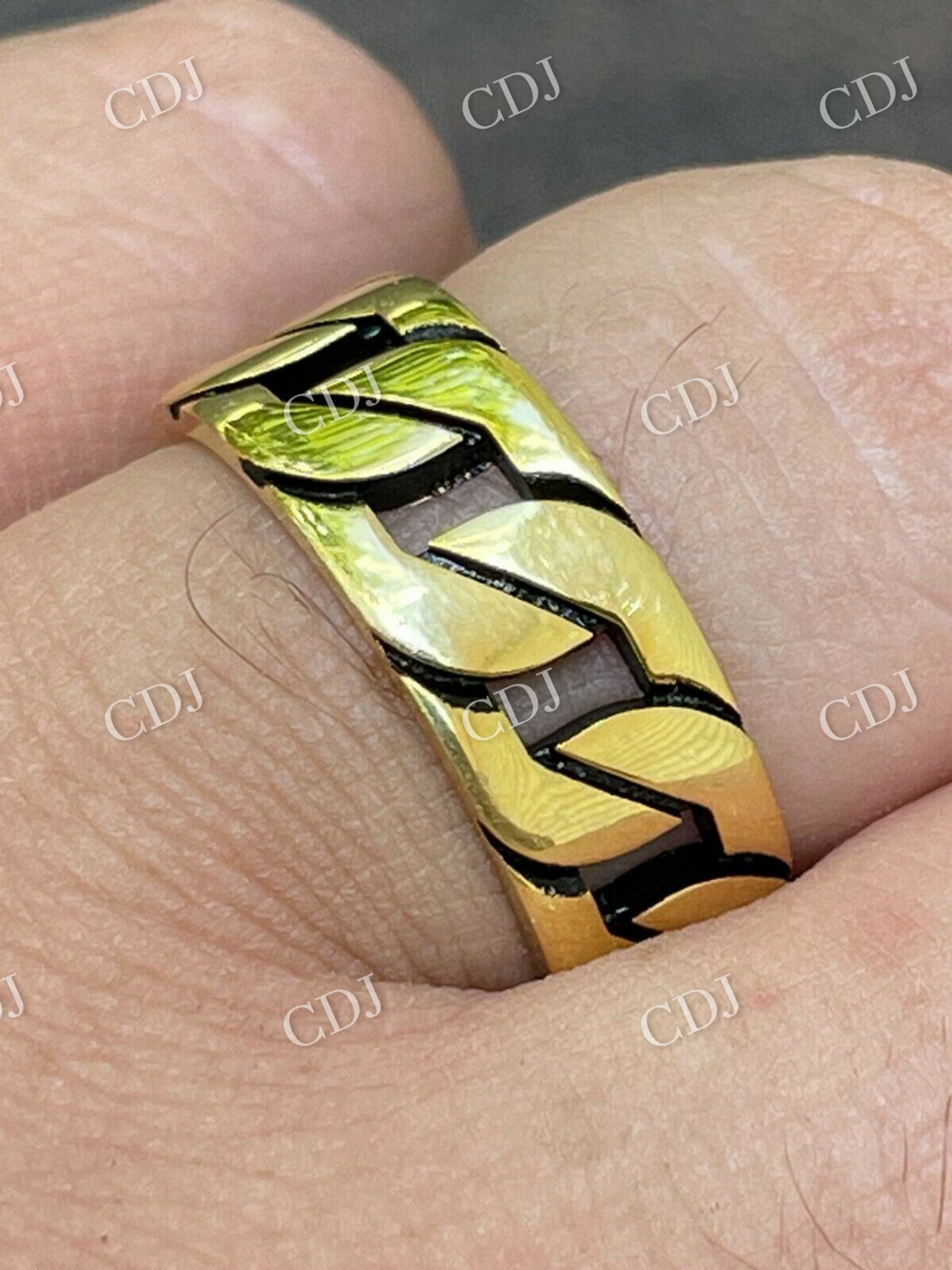 Cuban Link Chain Style Men's Ring  customdiamjewel   