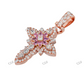 VVS Moissanite Diamond Rose Gold Plated Cross Pendant hip hop jewelry CustomDiamJewel