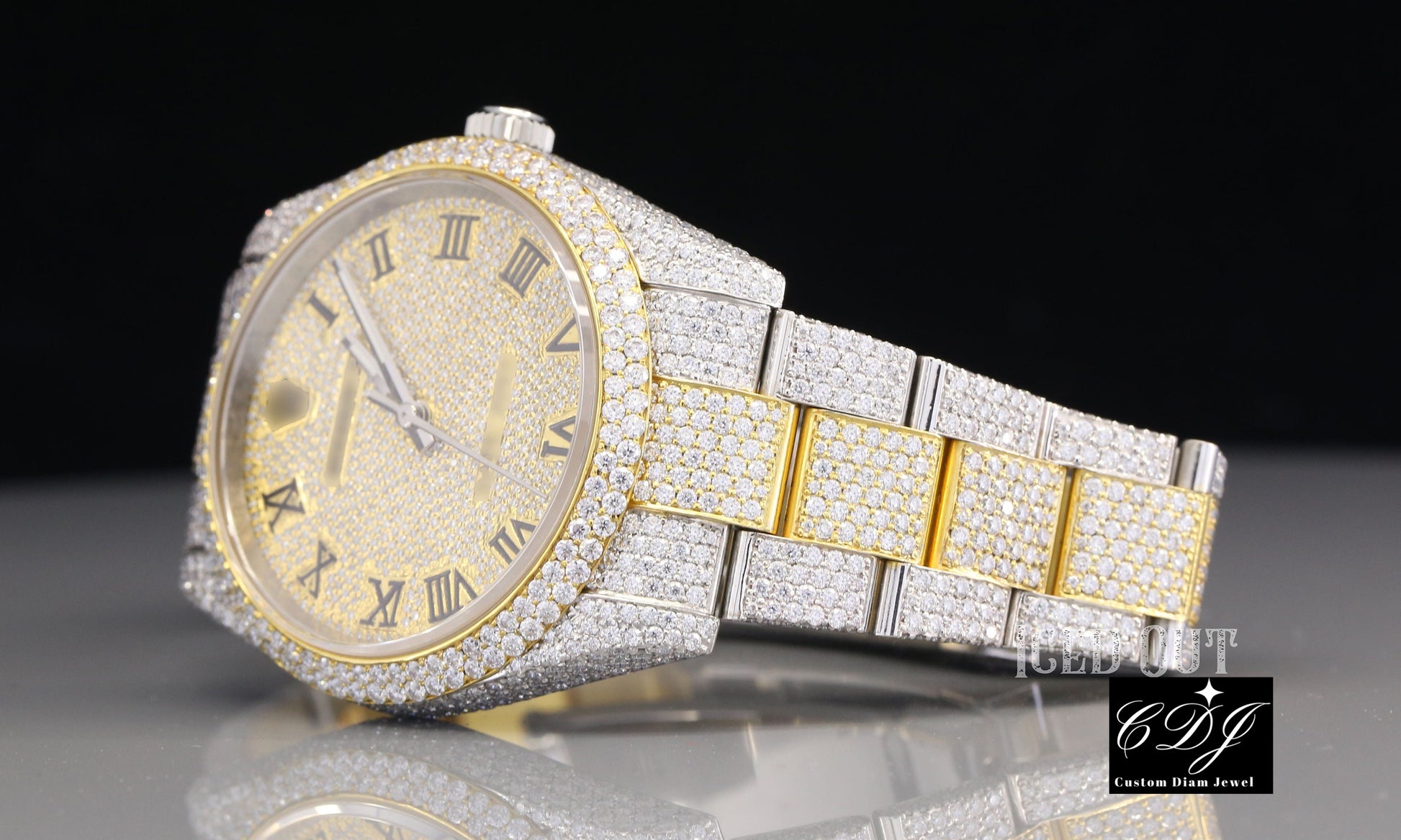 Unique Iced Out Customized Moissanite Diamond Watches Most Top Brand Sale in India Luxury Gold Plated Designer Watches For Mens  customdiamjewel   