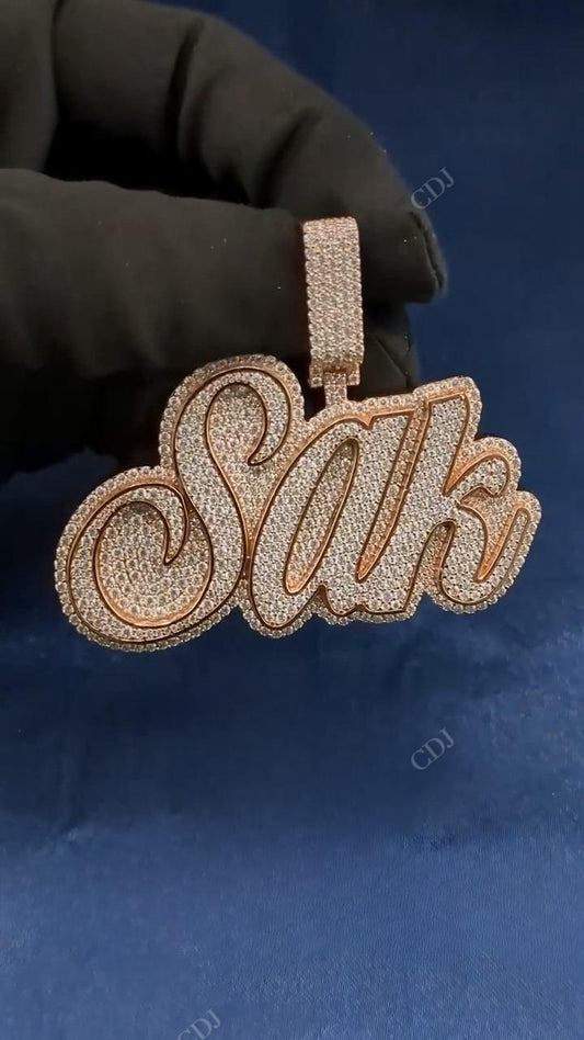 Silver Rose Gold Plated Diamond Sak Pendant hip hop jewelry CustomDiamJewel   