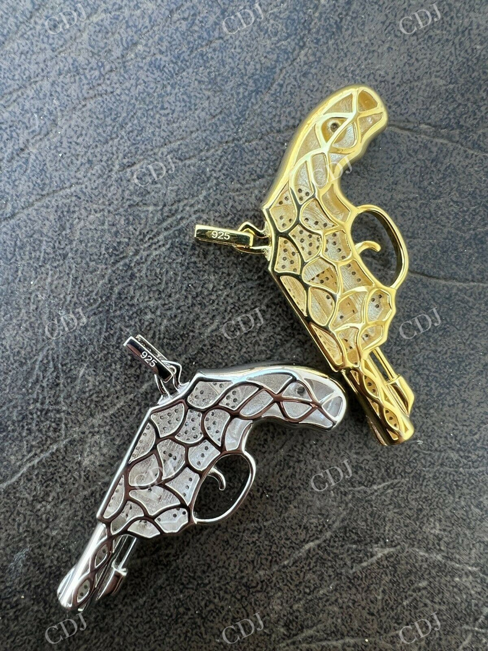 Pistol Iced Out HipHop Pendant  customdiamjewel   