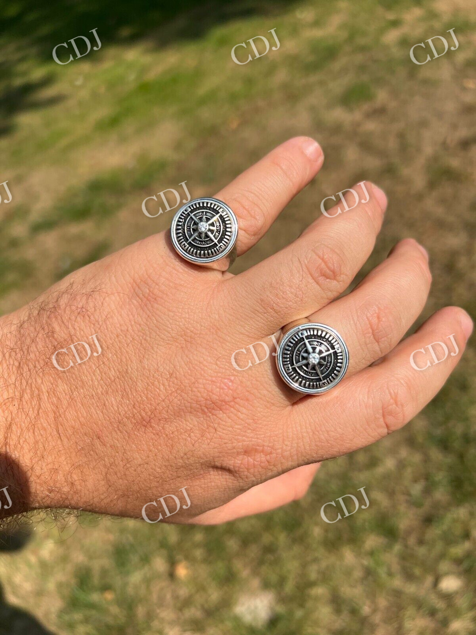 Navigational North Star Compass Ring  customdiamjewel   