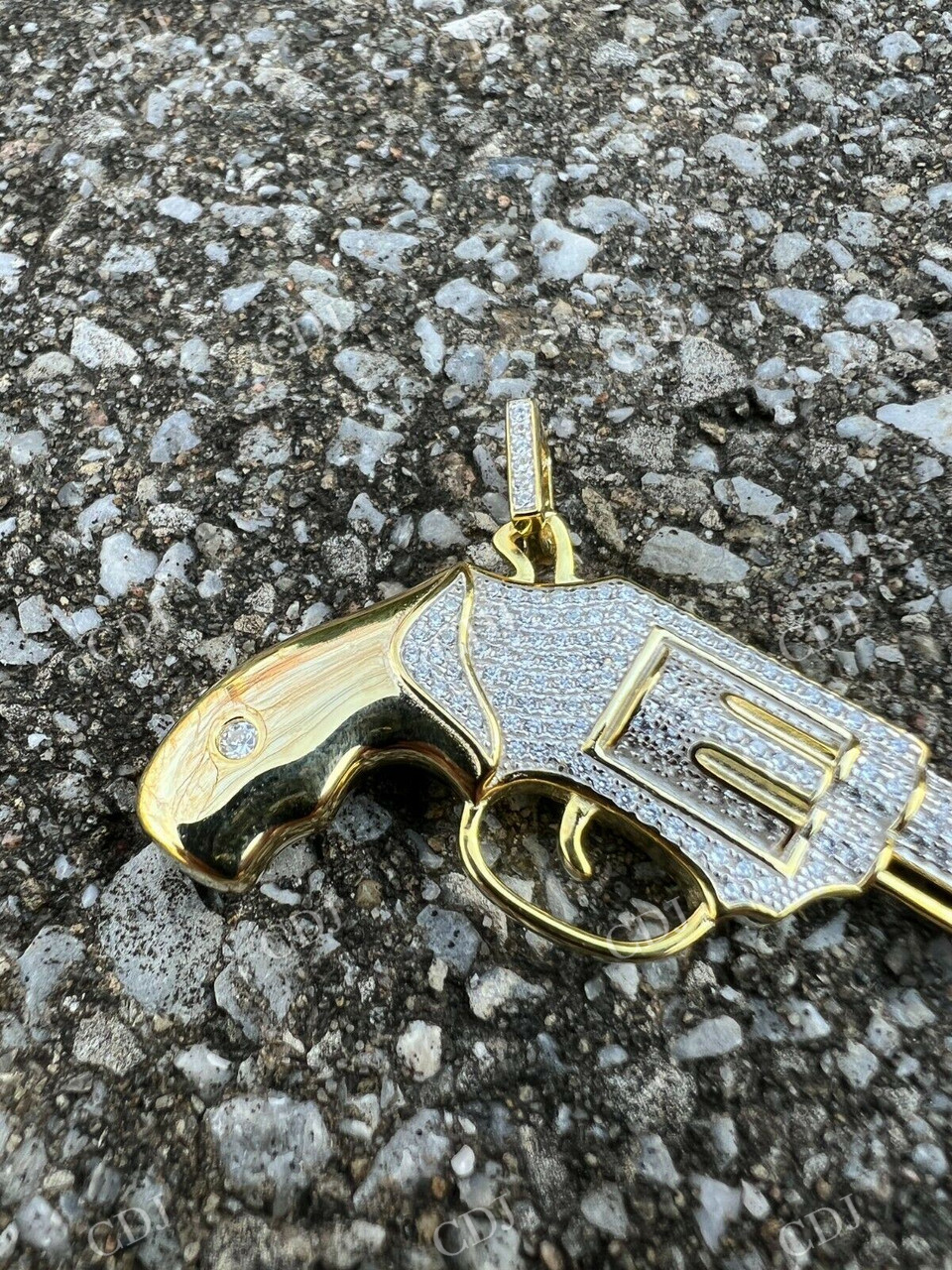 Pistol Iced Out HipHop Pendant  customdiamjewel   