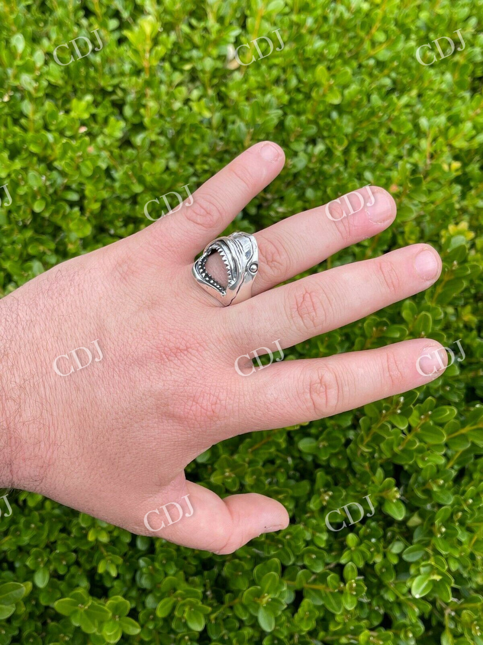 Vintage Style White Shark Men's Ring  customdiamjewel   