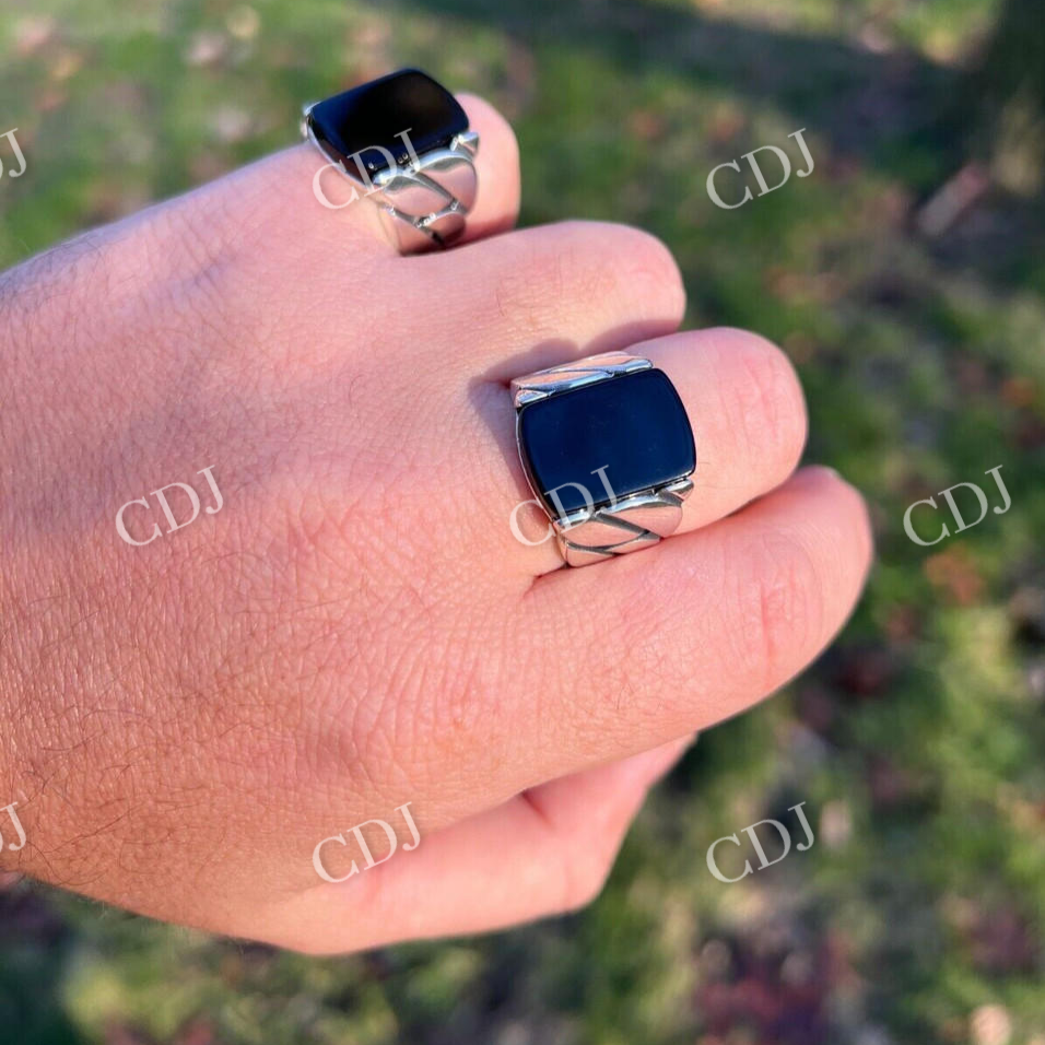 Black Onyx Gemstone Diamond Ring  customdiamjewel   