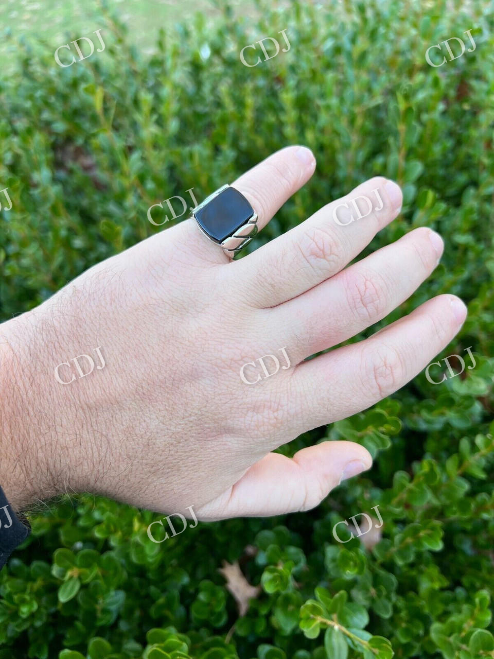 Black Onyx Gemstone Diamond Ring  customdiamjewel   