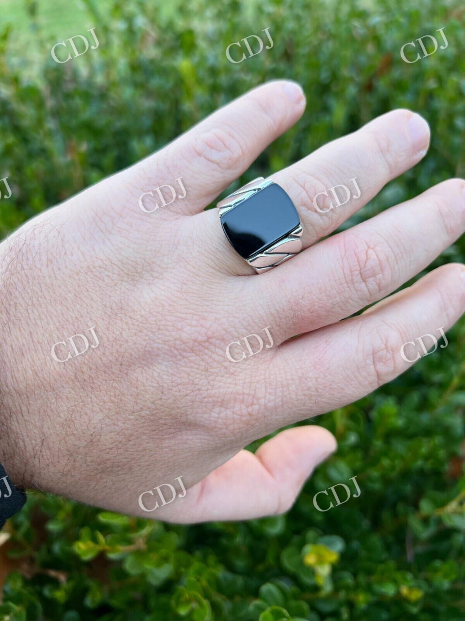 Black Onyx Gemstone Diamond Ring  customdiamjewel   