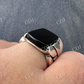 Black Onyx Gemstone Diamond Ring  customdiamjewel   