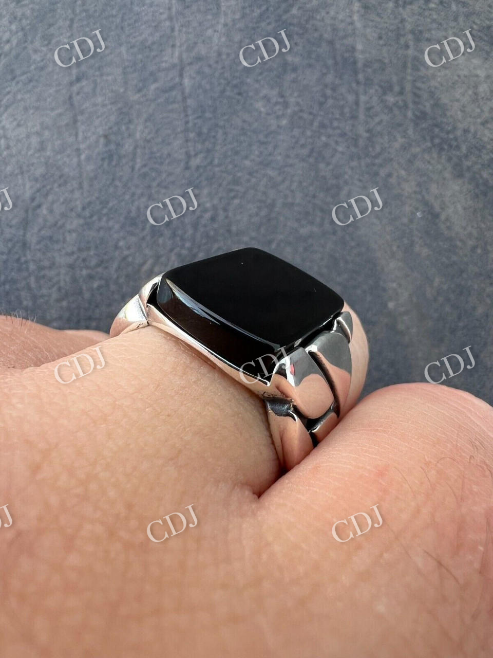 Black Onyx Gemstone Diamond Ring  customdiamjewel   