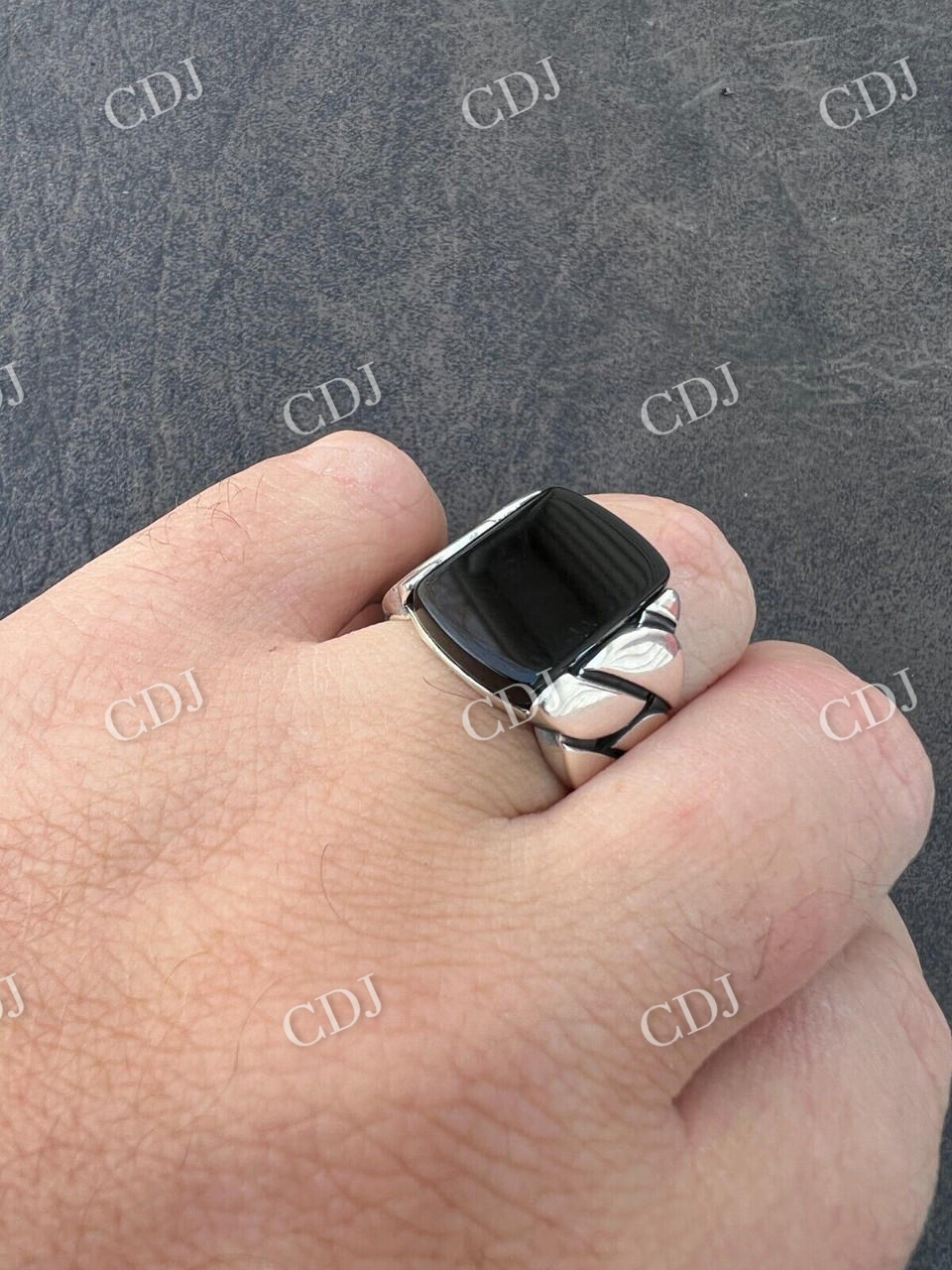 Black Onyx Gemstone Diamond Ring  customdiamjewel   