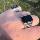 Black Onyx Gemstone Diamond Ring  customdiamjewel   