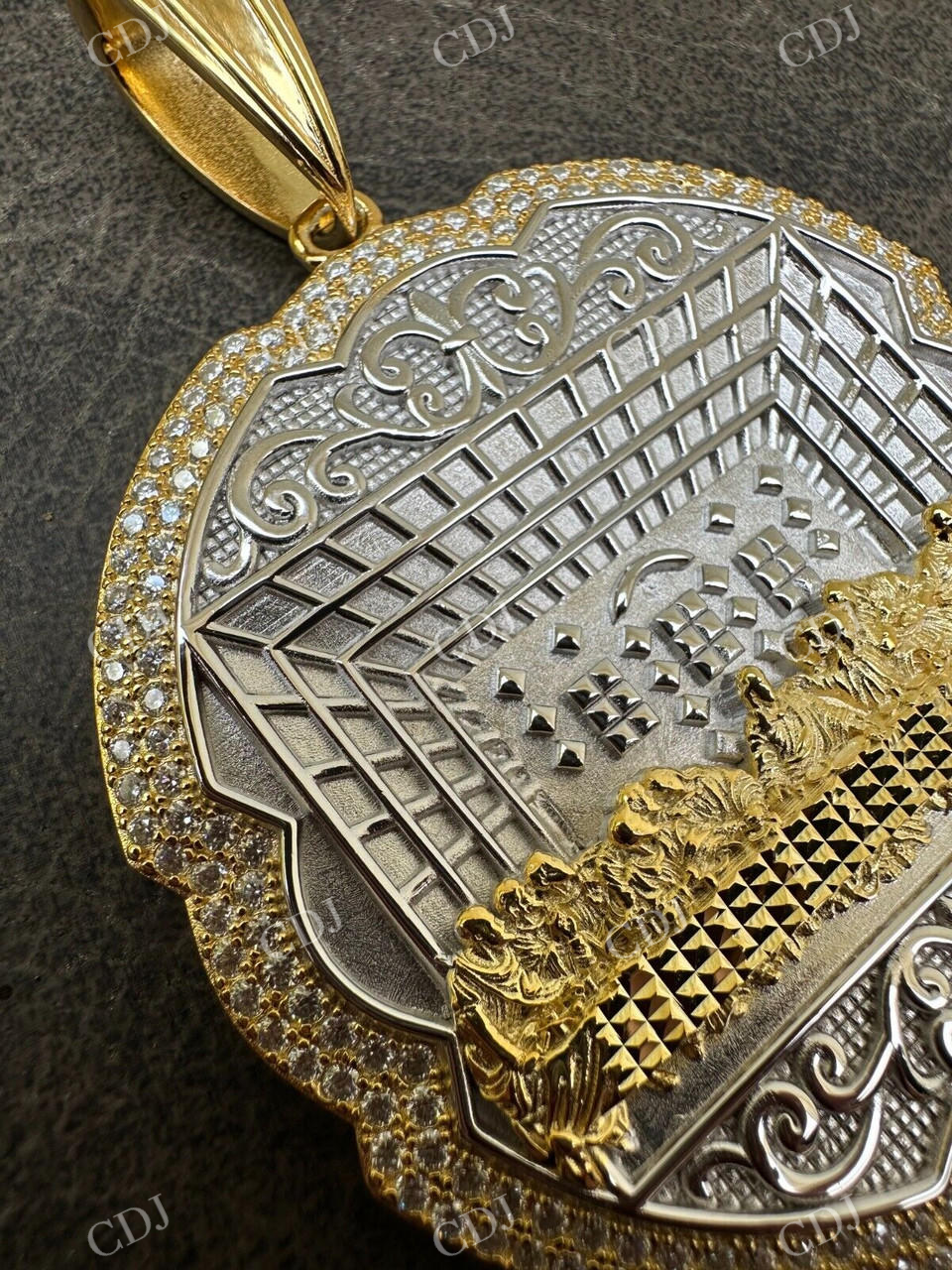 Textured Medallion hip hop Pendent  customdiamjewel   