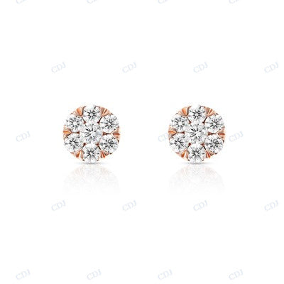 925 Sterling Silver Gold Plated Moissanite Diamond Earrings hip hop jewelry CustomDiamJewel