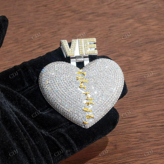 VIE Letter Icy Heart Shape Hip Hop Pendant hip hop jewelry customdiamjewel   