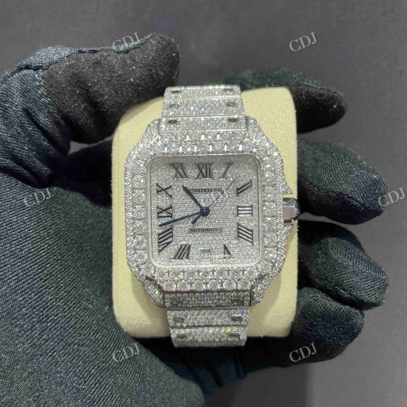 Bust Down Moissanite Cartier Watch  customdiamjewel   