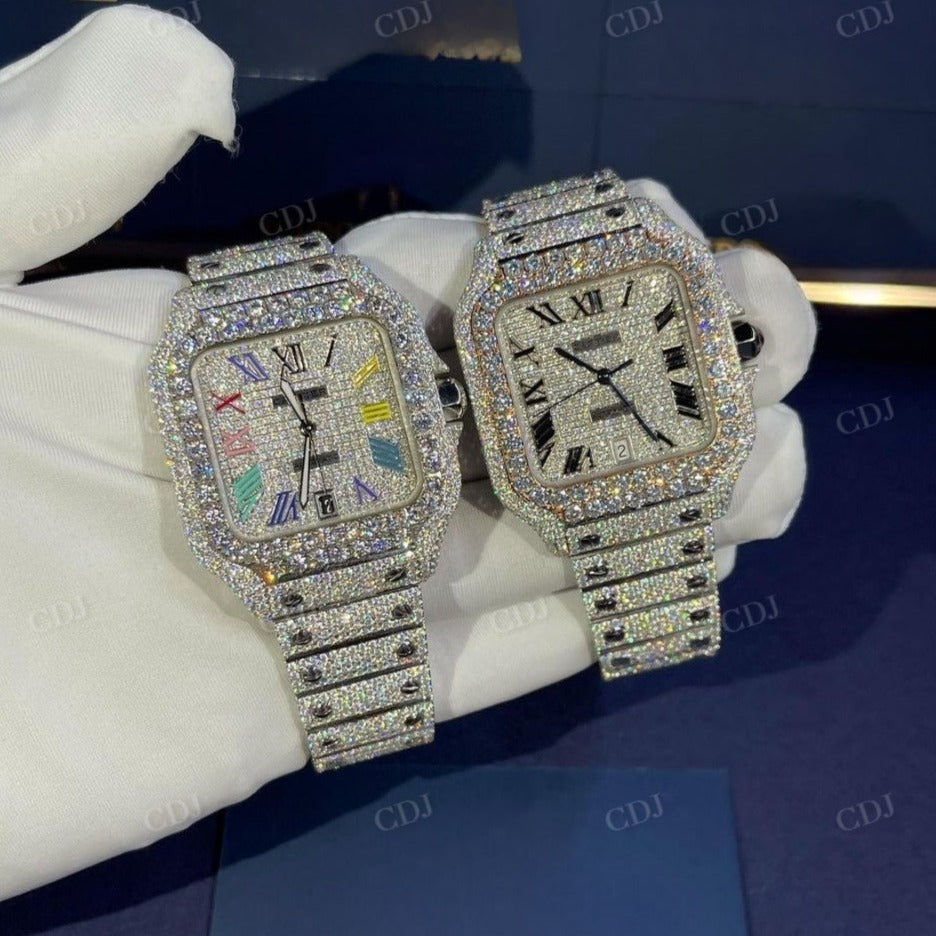 Cartier Diamond Fully Iced Out Handmade Watches  customdiamjewel   