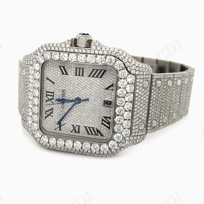 Cartier Stainless Steel Fully Diamond Watch  customdiamjewel   