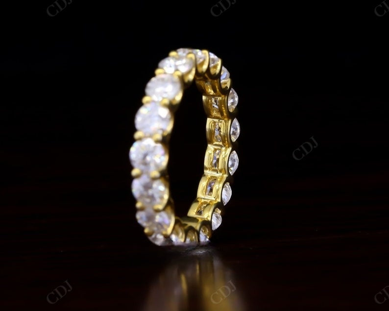 4.25CTW Round Cut Lab Grown Diamond Full Eternity Wedding Band  customdiamjewel   