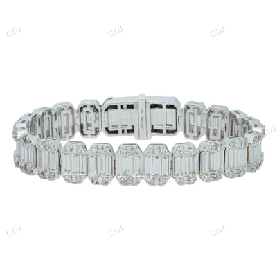 High Quality Designer Diamond Baguette Bracelet hip hop jewelry CustomDiamJewel