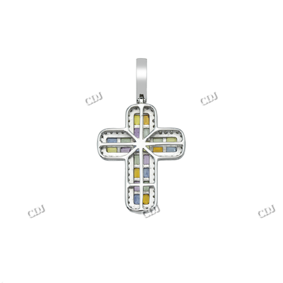 Color Full Diamond Cross Crist Hip Hop Pendant hip hop jewelry CustomDiamJewel