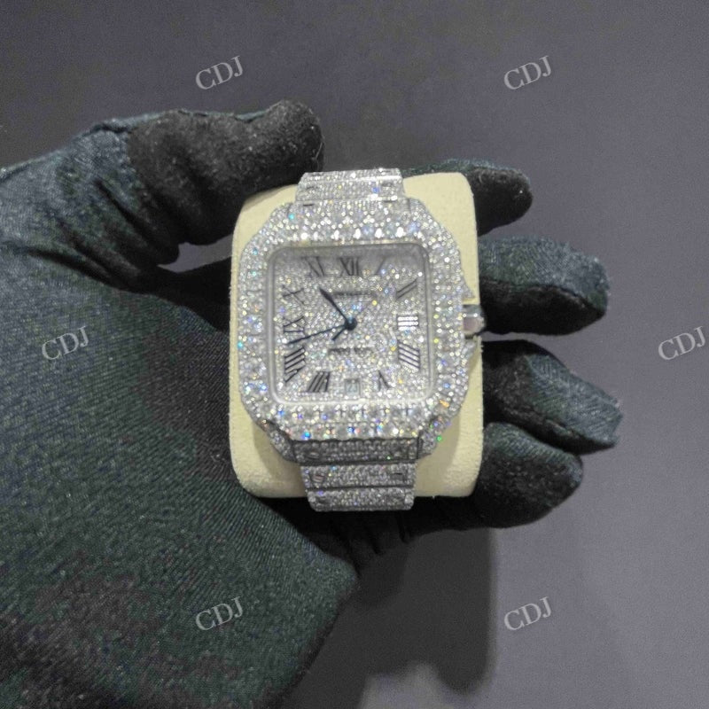 Bust Down Moissanite Cartier Watch  customdiamjewel   