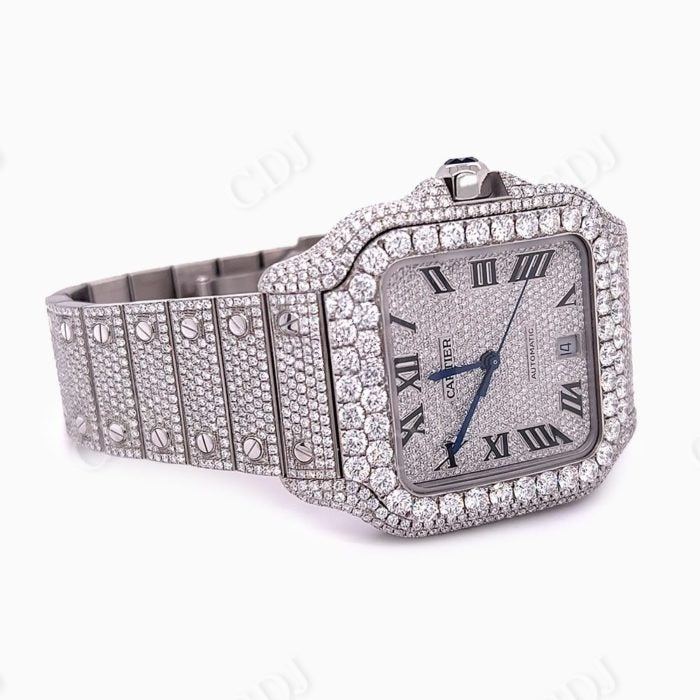 Cartier Stainless Steel Fully Diamond Watch  customdiamjewel   