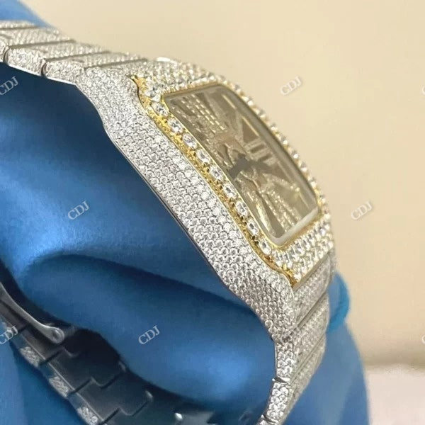 Cartier Skelton Moissanite Hip Hop Watch  customdiamjewel   