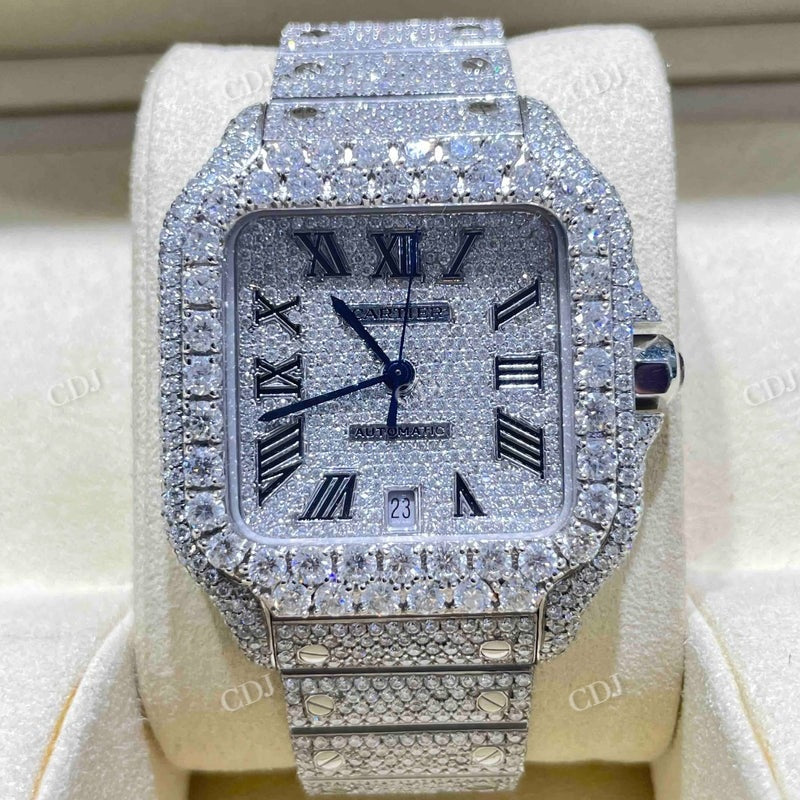 Bust Down Moissanite Cartier Watch  customdiamjewel   