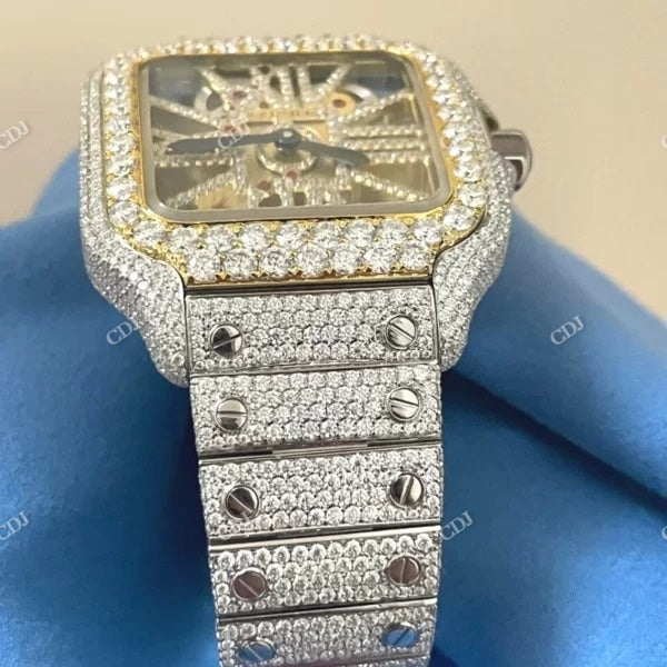 Cartier Skelton Moissanite Hip Hop Watch  customdiamjewel   