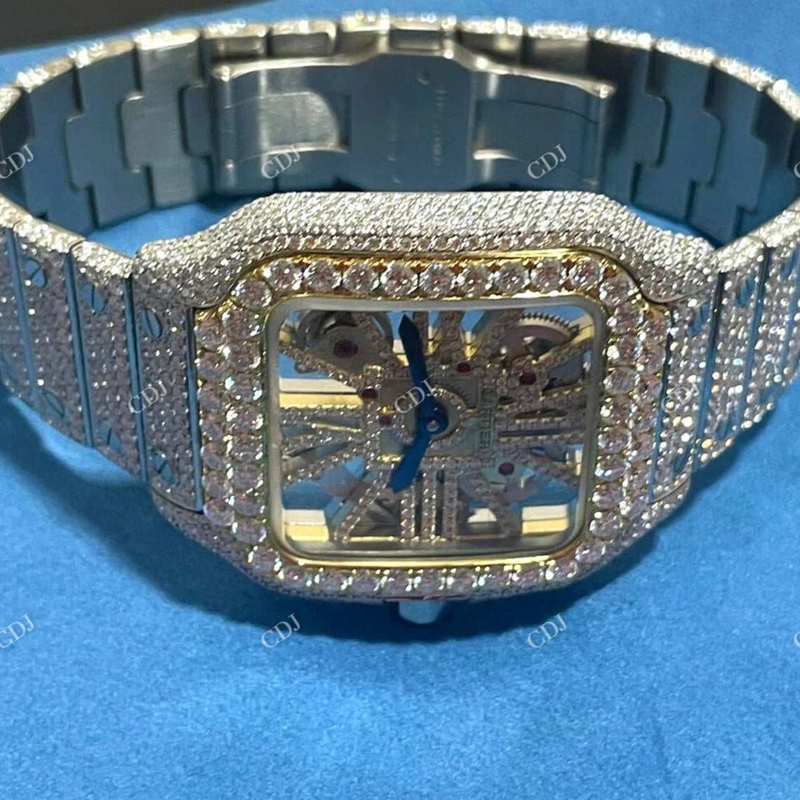 Cartier Skelton Moissanite Hip Hop Watch  customdiamjewel   