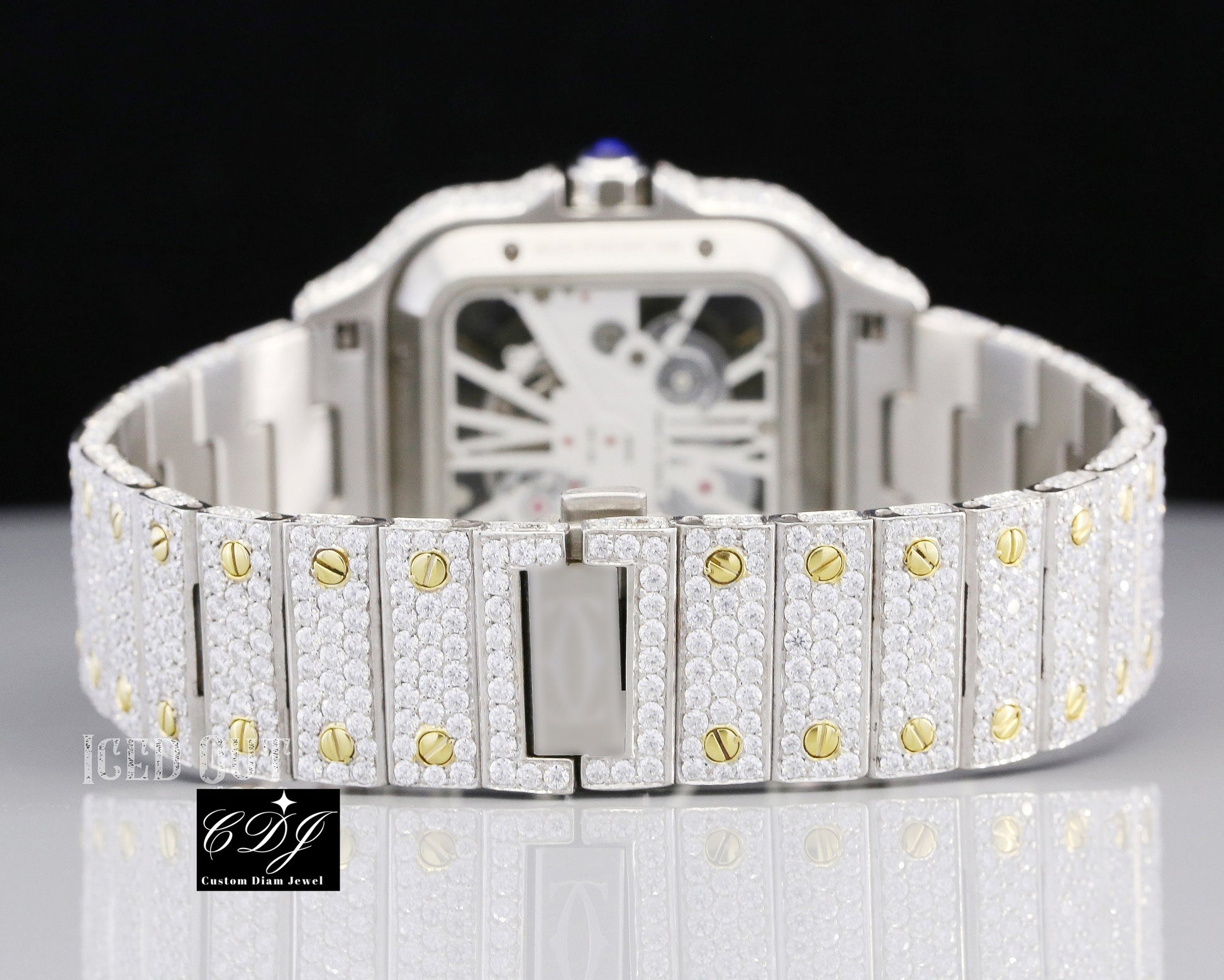 26.70 CTW Original Hand Set Iced Out Moissanite Diamond Watches  customdiamjewel   