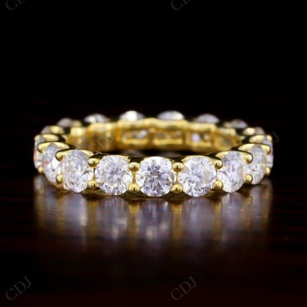 4.25CTW Round Cut Lab Grown Diamond Full Eternity Wedding Band  customdiamjewel 10KT Yellow Gold VVS-EF