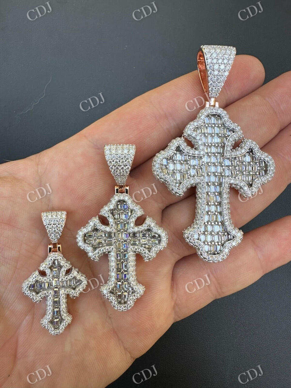 Tupac Cross Moissanite Hip Hop Pendant  customdiamjewel   