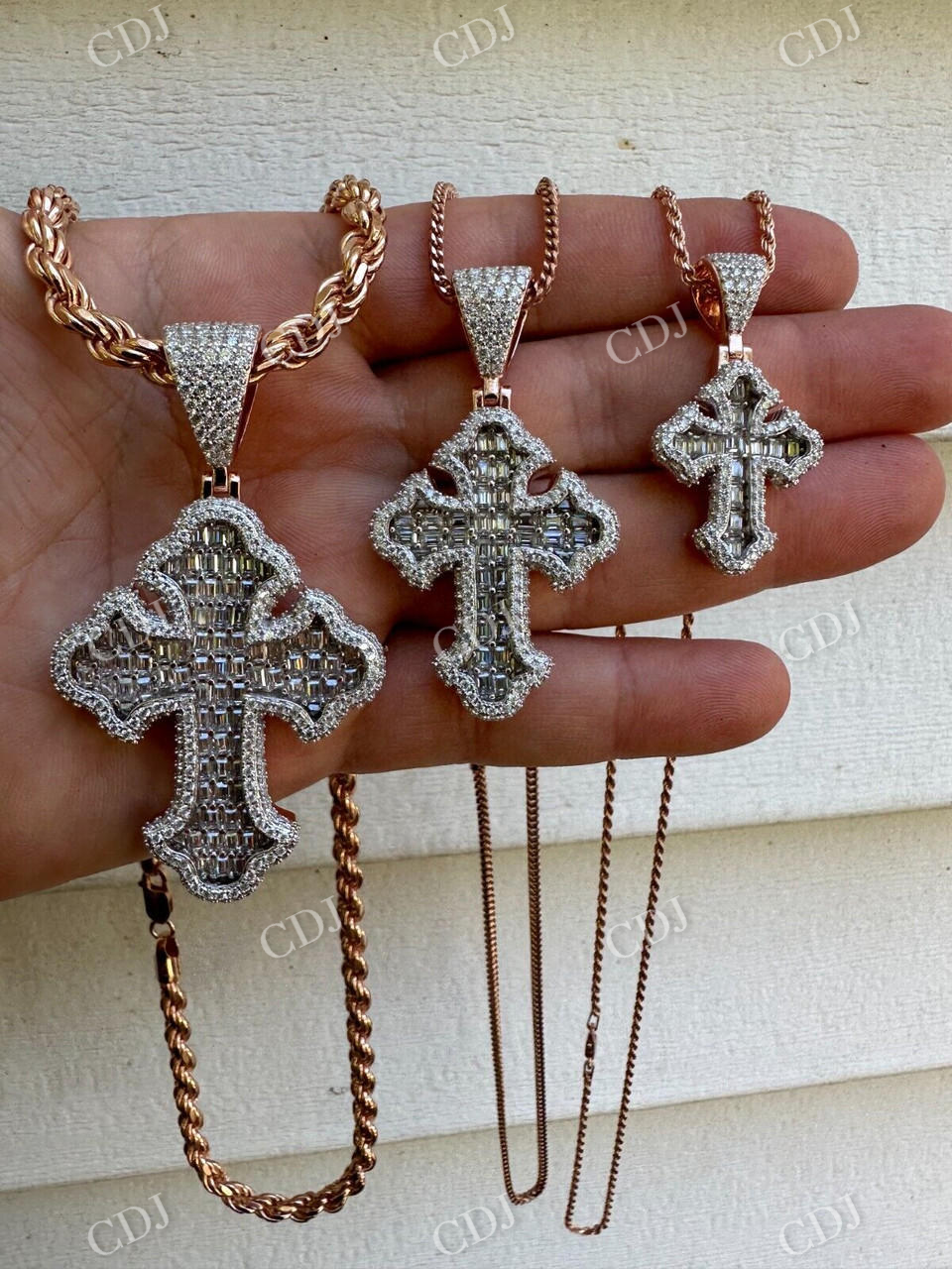 Tupac Cross Moissanite Hip Hop Pendant  customdiamjewel   