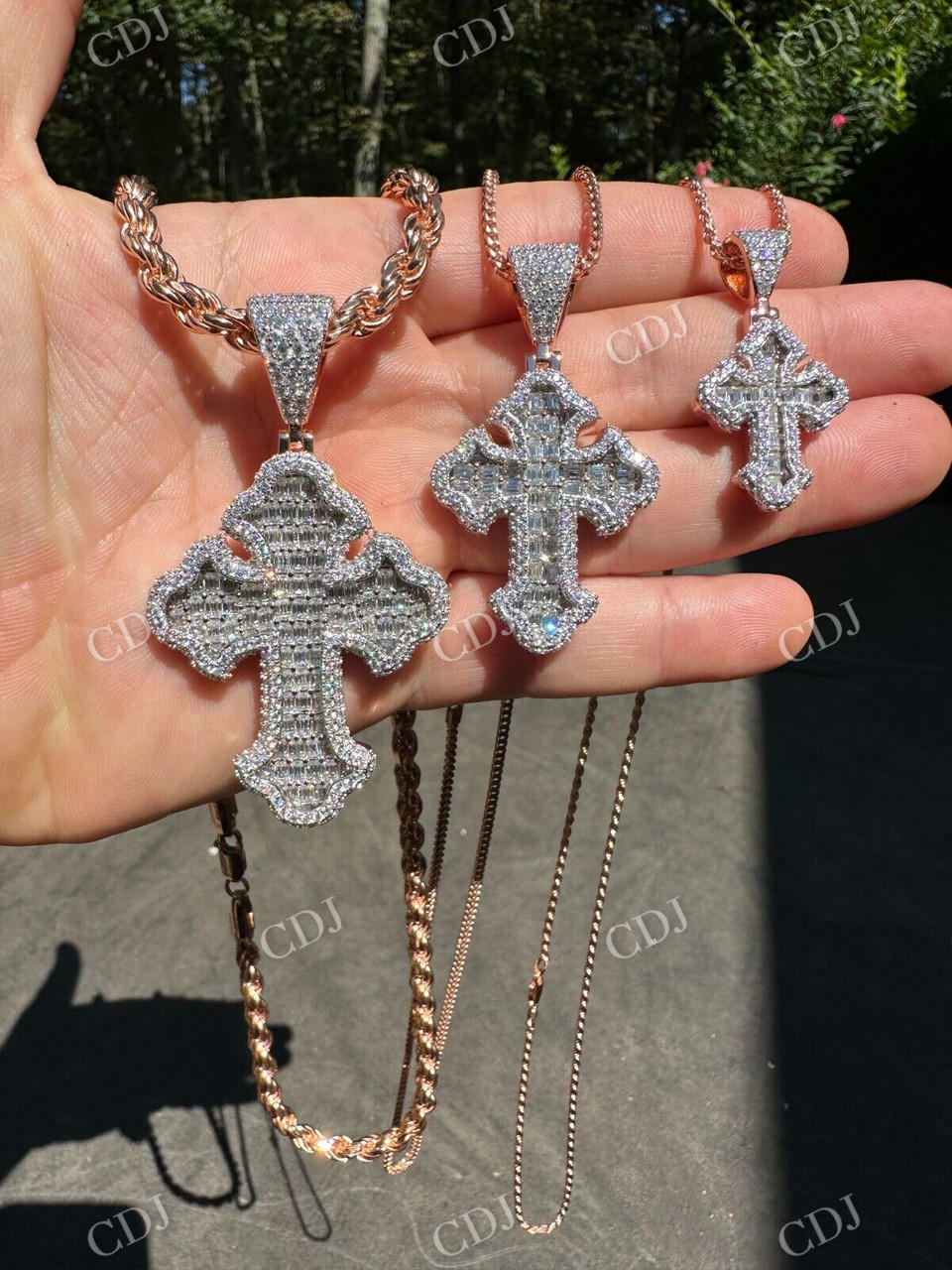 Tupac Cross Moissanite Hip Hop Pendant  customdiamjewel   