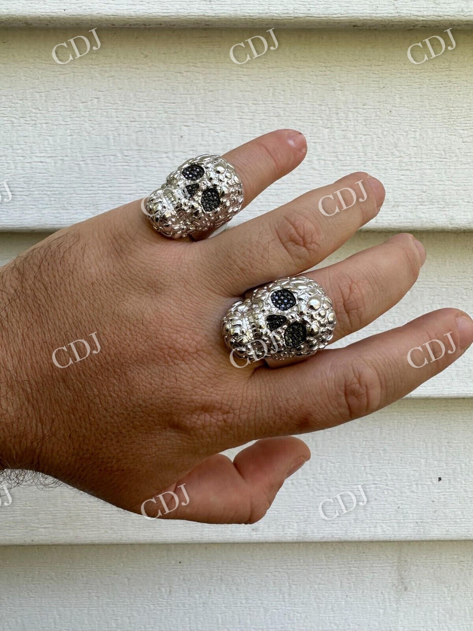 14K Gold Skull Men's Hip Hop Ring  customdiamjewel   