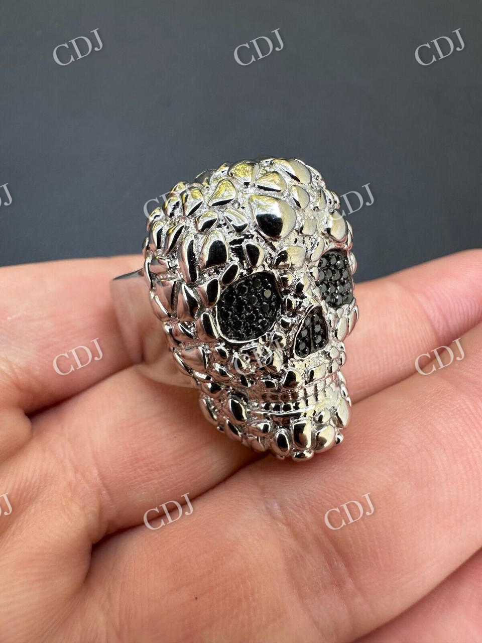 14K Gold Skull Men's Hip Hop Ring  customdiamjewel   