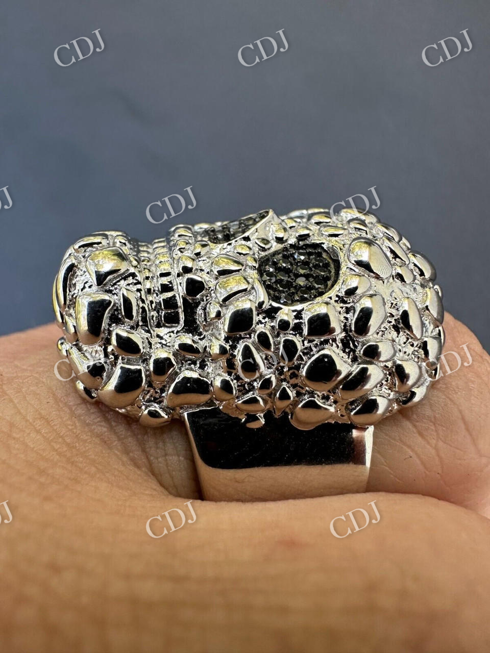 14K Gold Skull Men's Hip Hop Ring  customdiamjewel   