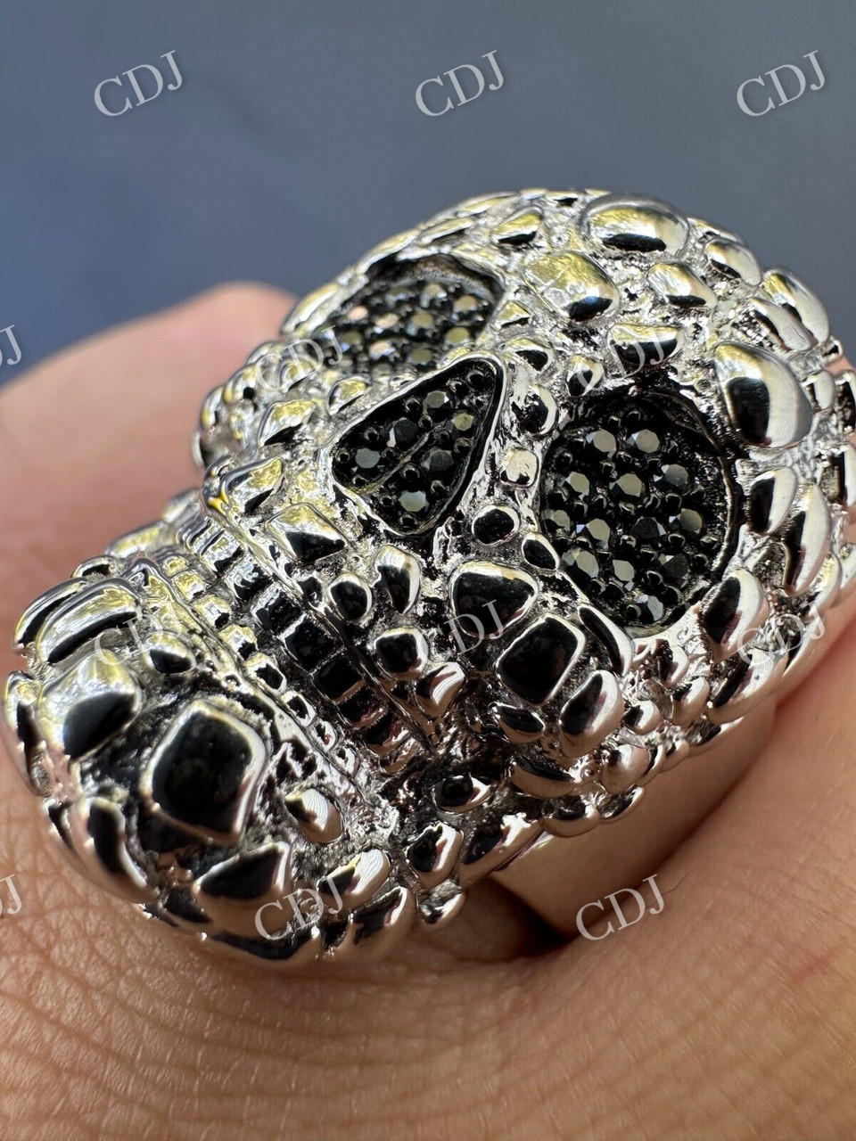 14K Gold Skull Men's Hip Hop Ring  customdiamjewel   