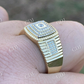 14K Yellow Gold Iced Out Hip Hop Diamond Ring  customdiamjewel   