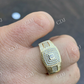 14K Yellow Gold Iced Out Hip Hop Diamond Ring  customdiamjewel   